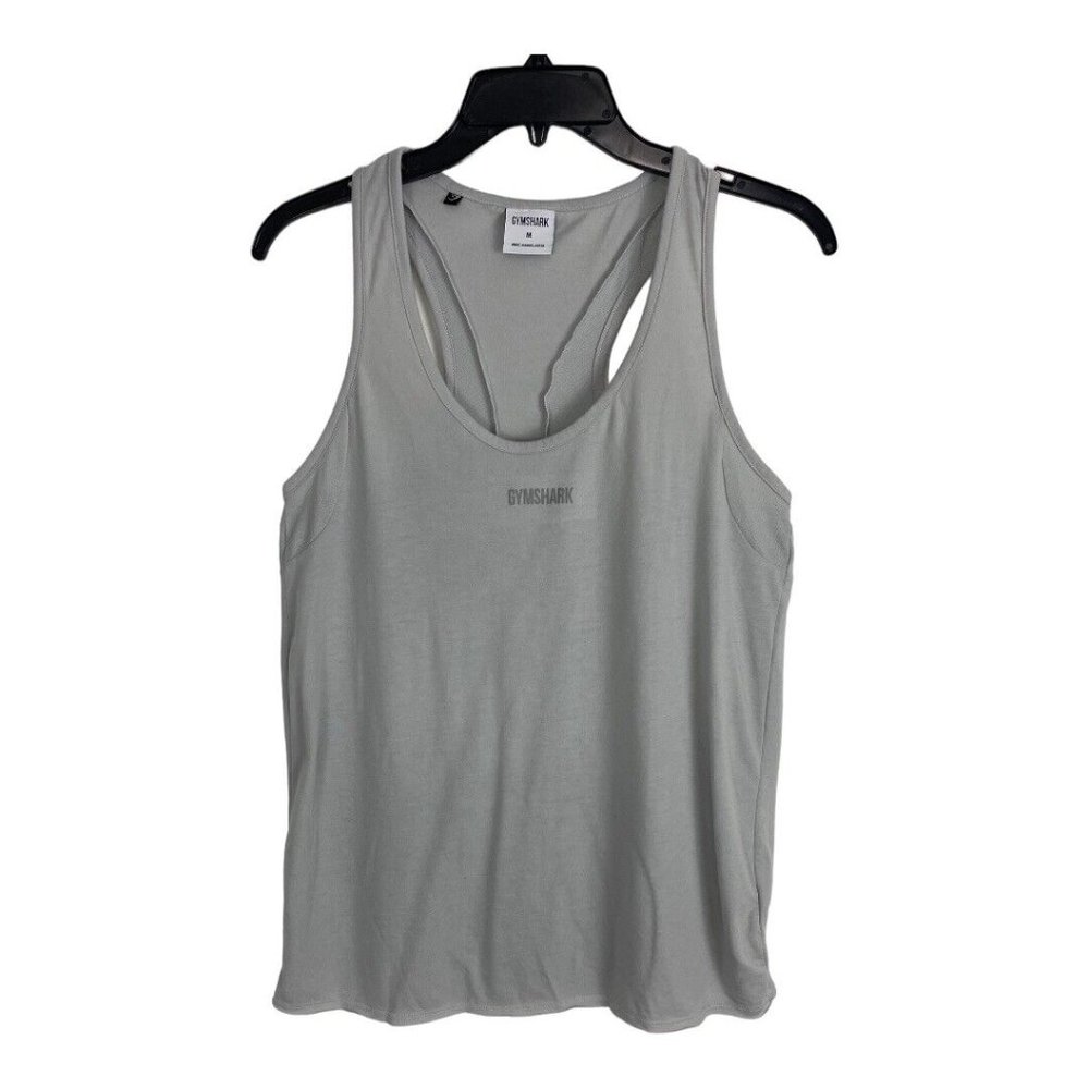 Gymshark Women Shirt Adult Size Medium Gray Racer Back Yoga Running Top normcore